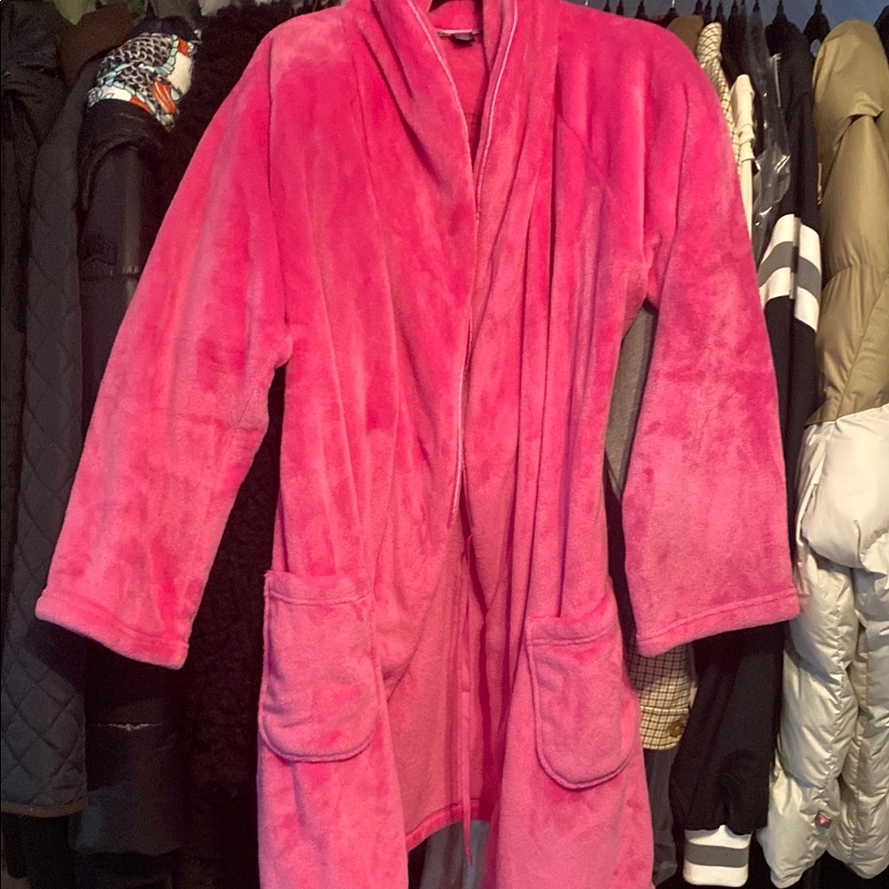 Victoria's Secret velour Pink Shawl Collar Robe.